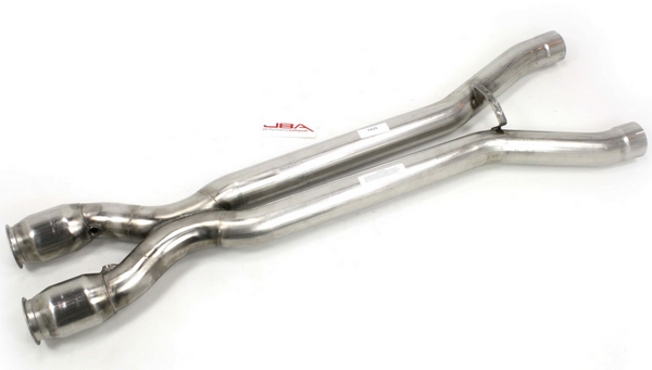 3" X-Pipe with Cats Polished 304 Stainless Steel